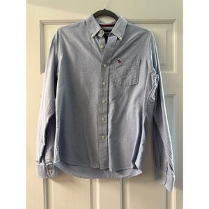 Abercrombie kids Light Blue Button-Down Shirt with Red Moose Logo